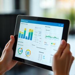 Energy usage real-time insights dashboard on tablet